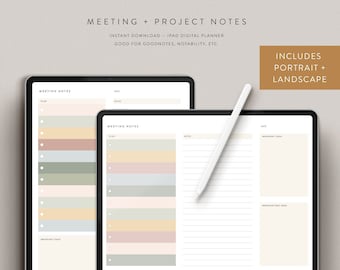 Descarga para iPad de notas de reunión y proyecto: 10 opciones de color — Notability GoodNotes Xodo