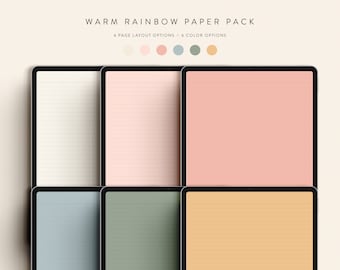 Warm Rainbow Digital Paper Pack — Direct digitaal downloaden — Notability GoodNotes Xodo