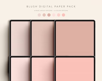 Blush Digital Paper Pack - Direct digitaal downloaden - Notability GoodNotes Xodo