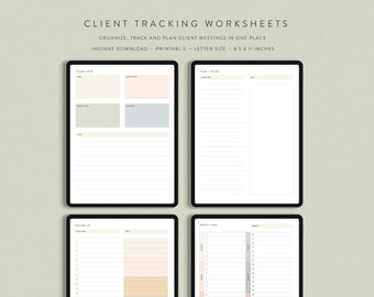 Client Tracking Worksheets — Instant Digital Download — Notability GoodNotes Xodo