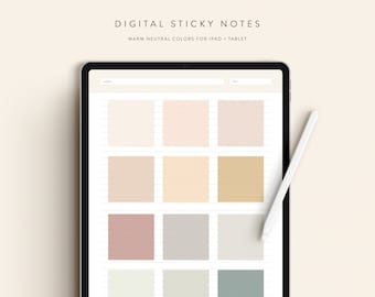 Notas adhesivas digitales — Neutro cálido — Descarga digital instantánea — Notability GoodNotes Xodo