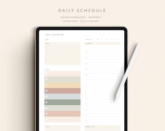 Planificador diario sin fecha para iPad: descarga en 10 opciones de color: Notability GoodNotes Xodo