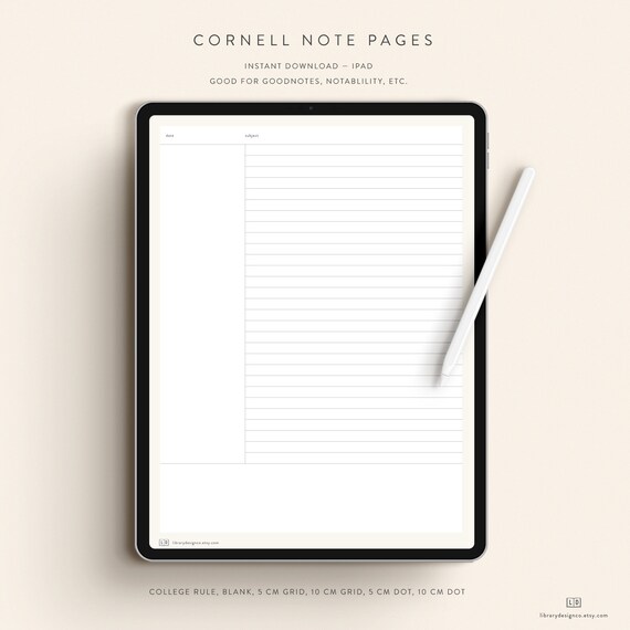 Cornell Notes Student Printable Download Instant Digital | Etsy