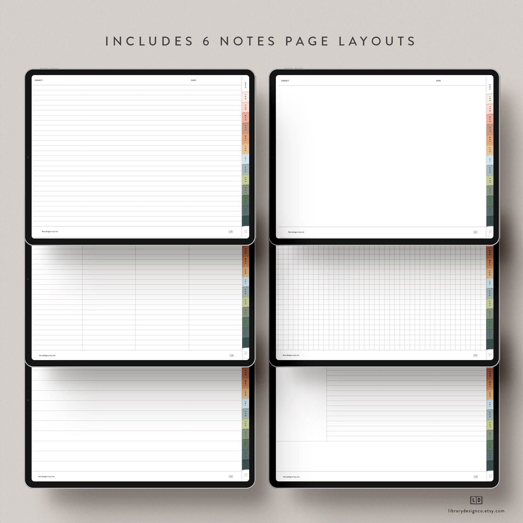 2024 Digital Monthly Calendar iPad Download Etsy