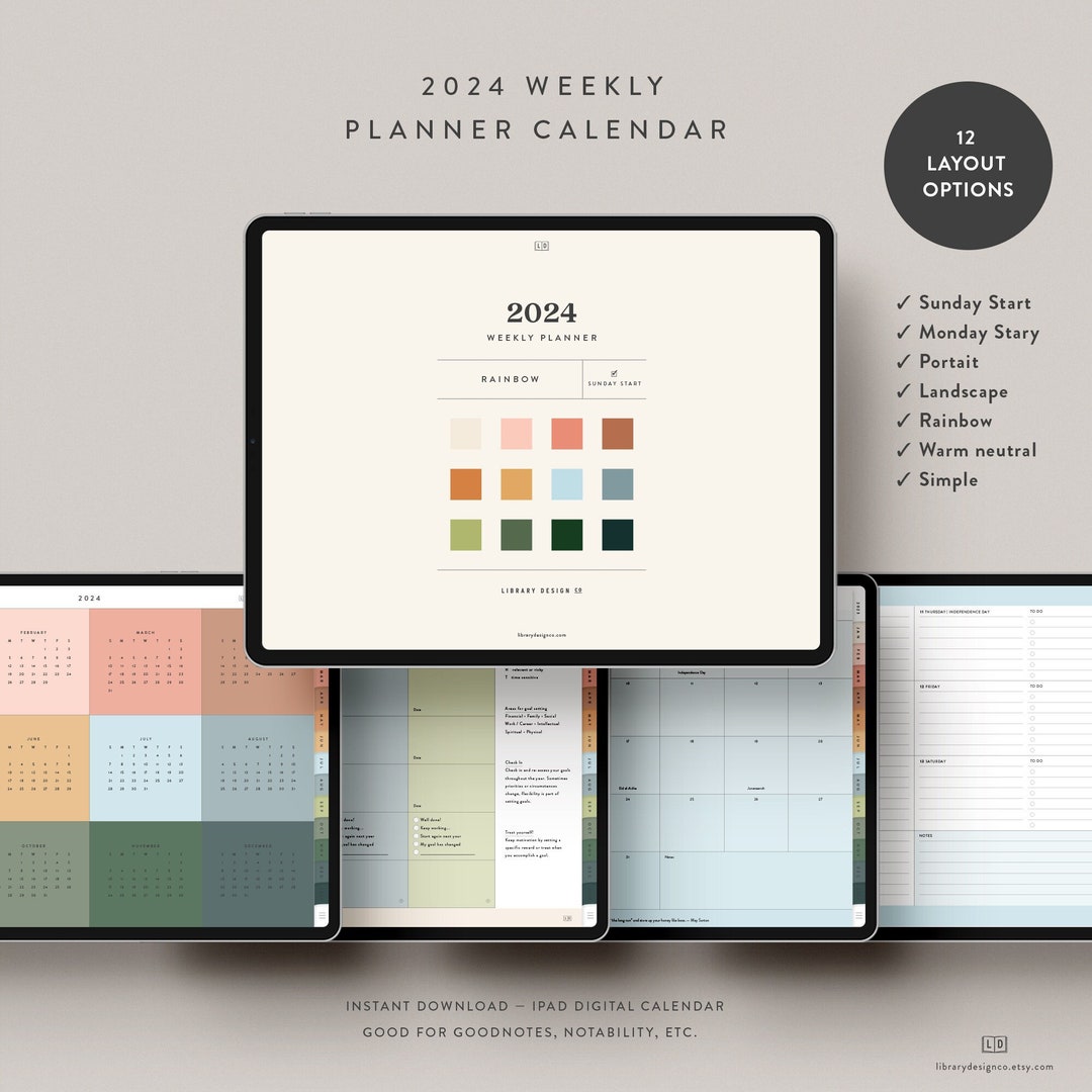 2024 Digital Weekly Planner iPad Download - Etsy
