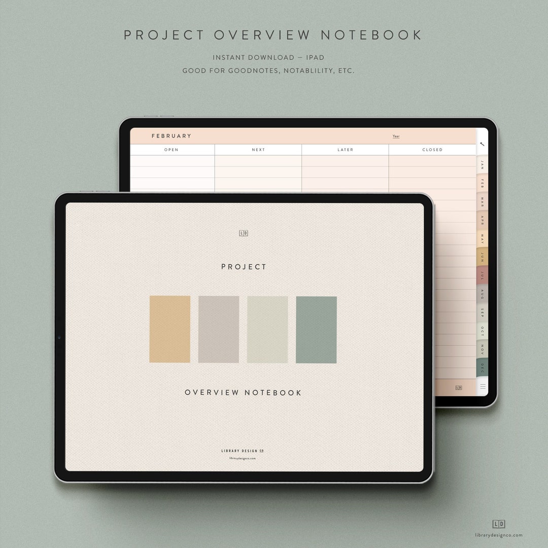 Project Overview Notebook — Notability Goodnotes Xodo - Etsy