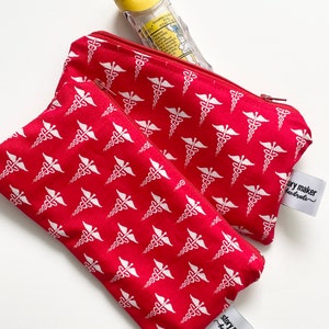Petite trousse de premiers soins, trousse à pansements, impression de symboles médicaux (caducée), pochette pour stylos épi pour l'école, pochette d'urgence, cartable pochette pour stylos épi