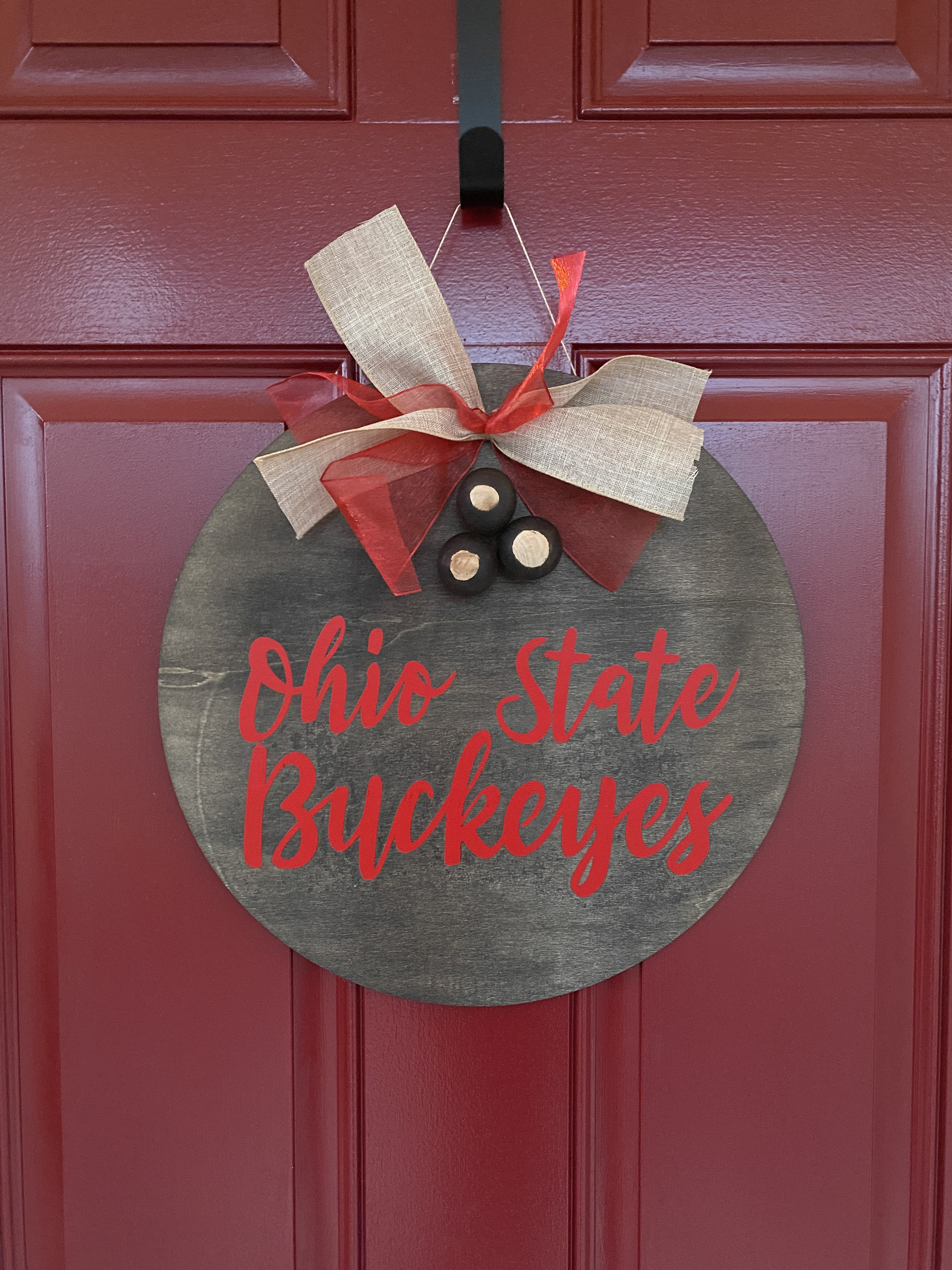 Ohio State Buckeyes Door Hanger OSU Door Wreath Door Etsy