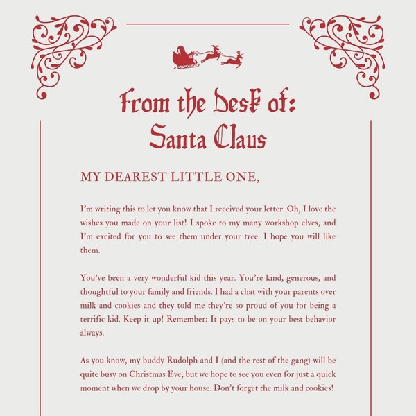 Letter From Santa - Etsy