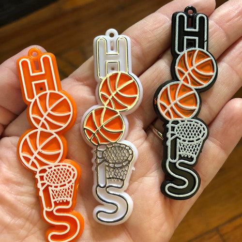HOOPS Basketball Charm Etsy