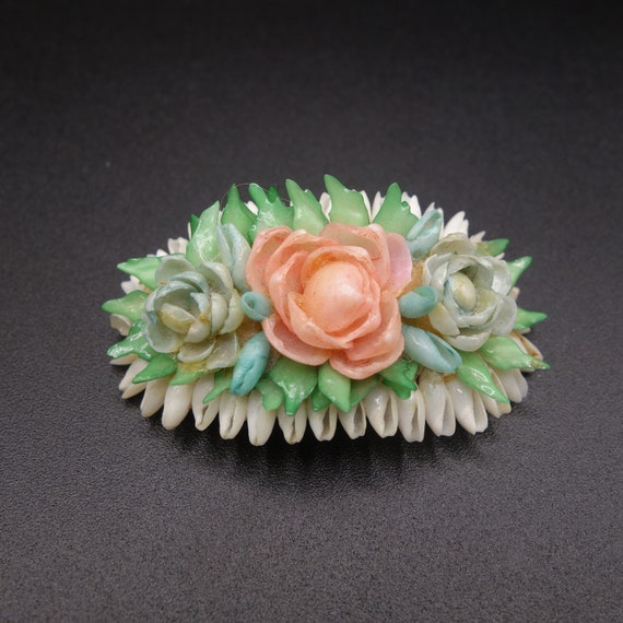Charming early celluloid brooch, 1930s-1940s, pal… - image 3
