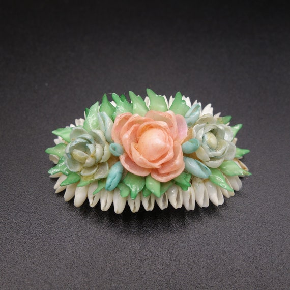 Charming early celluloid brooch, 1930s-1940s, pal… - image 2