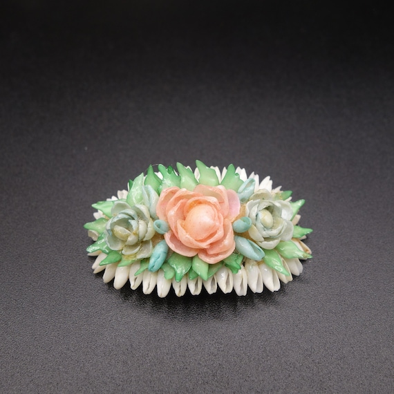 Charming early celluloid brooch, 1930s-1940s, pal… - image 1