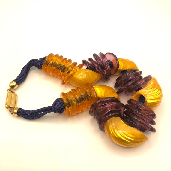 AMAZING Ugo Correani necklace, resin & natural se… - image 2