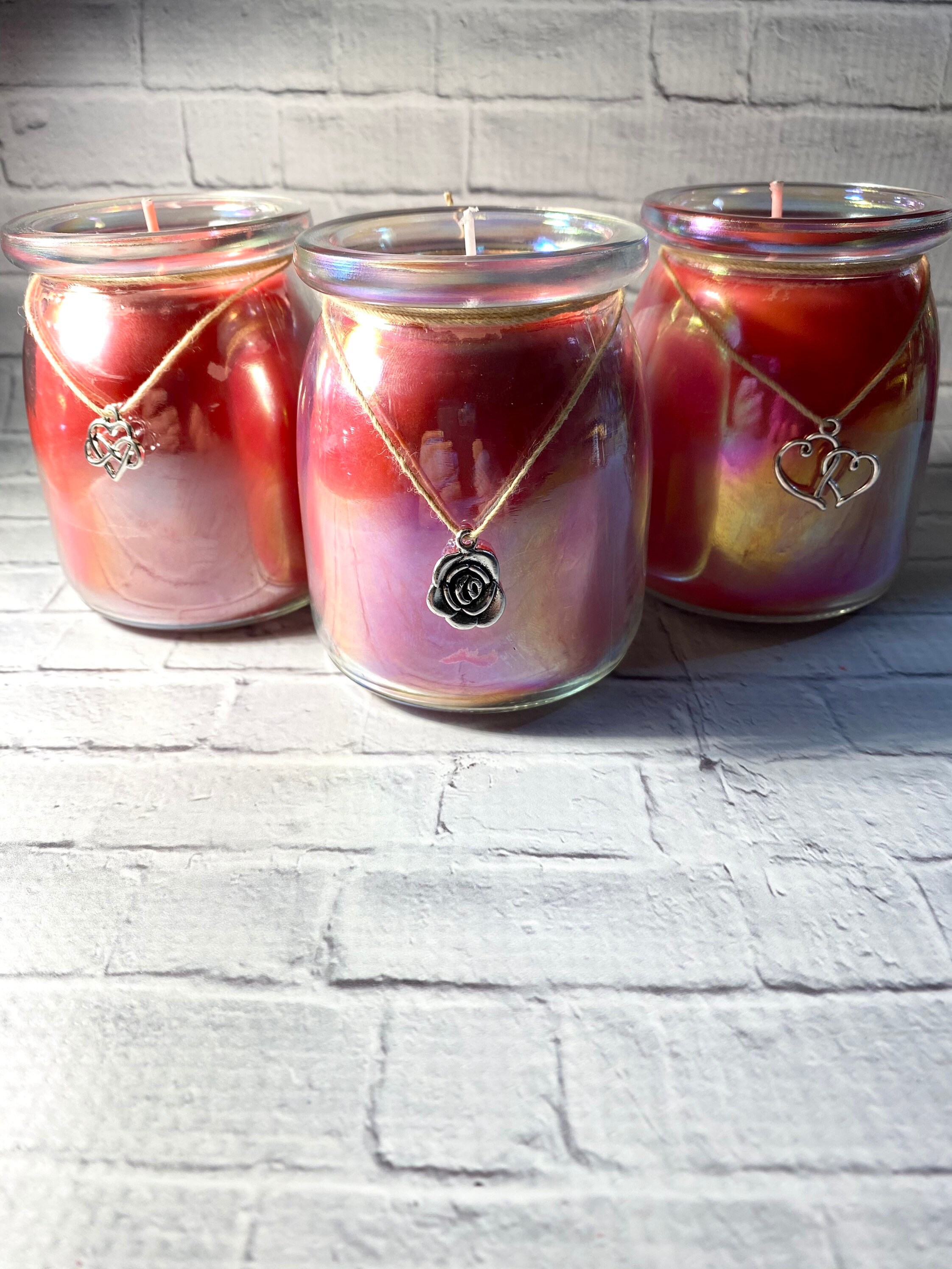 Rose Scented Candle with Charm Etsy