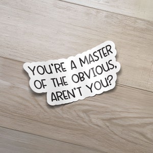Funny sticker laptop sticker decal sarcastic sticker laptop decal water bottle saying sticker waterproof Master of the obvious sticker