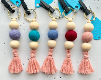 Essential Oil  Diffuser | Car Vent, Keychain, Boho, Gift for Her, Car Freshener, Ornament, Car Charm, Rear View Mirror Accessory, Wool Balls