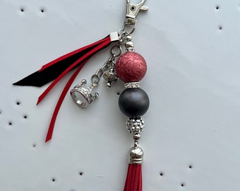 Princess Purse Charm/Keychain, Decorative Accessory, Bubblegum Beads, Princess Charms