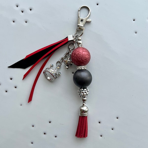 Princess Purse Charm/Keychain, Decorative Accessory, Bubblegum Beads, Princess Charms