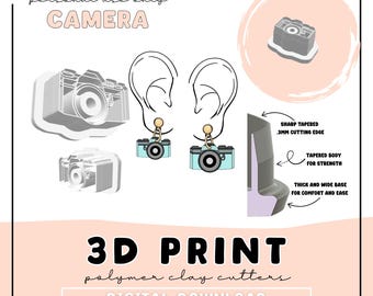 Camera Polymer Clay Cutter – 3D Print STL File (Digital Download)