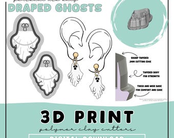 Draped Ghost Polymer Clay Cutter - STL 3D Print (Digital Download)
