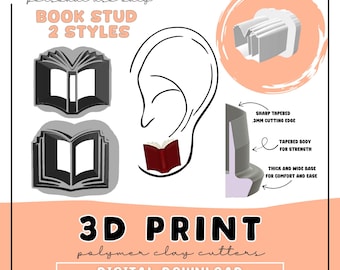 Book Stud Polymer Clay Cutter - 3D Print STL (Digital Download)