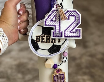 CUSTOMIZABLE Soccer Tumbler Pouch with Charms