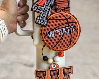 CUSTOMIZABLE Basketball Tumbler Pouch with Charms