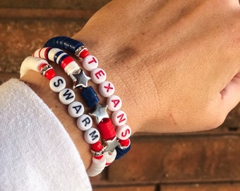 Texans Friendship Bracelets (Set of 3) or Customize to your team (set of 3)