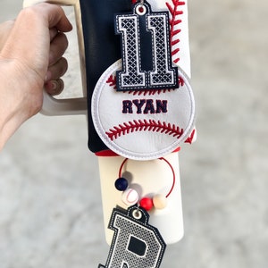 CUSTOMIZABLE Baseball Tumbler Pouch with Charms