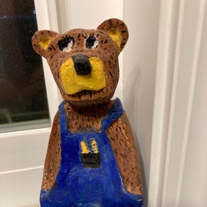 Hand carved wood bear
