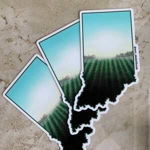 Indiana Sticker  - State Outline - Corn Feilds
