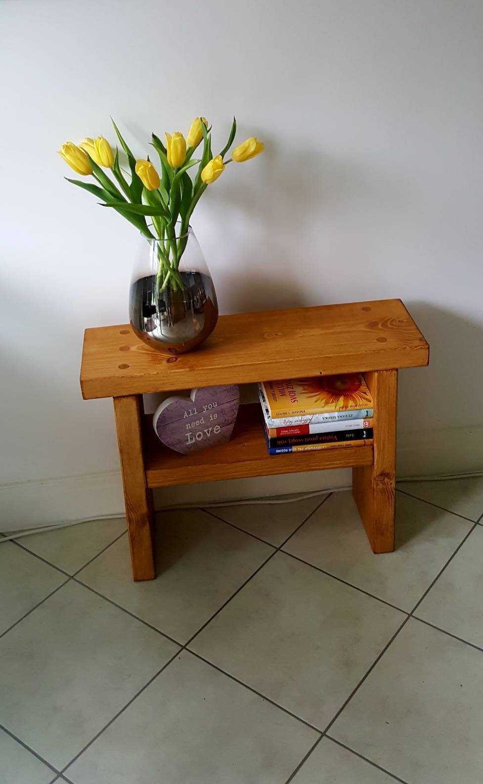 Rustic bedside table/Side Tables/Rustic Chunky handmade Etsy