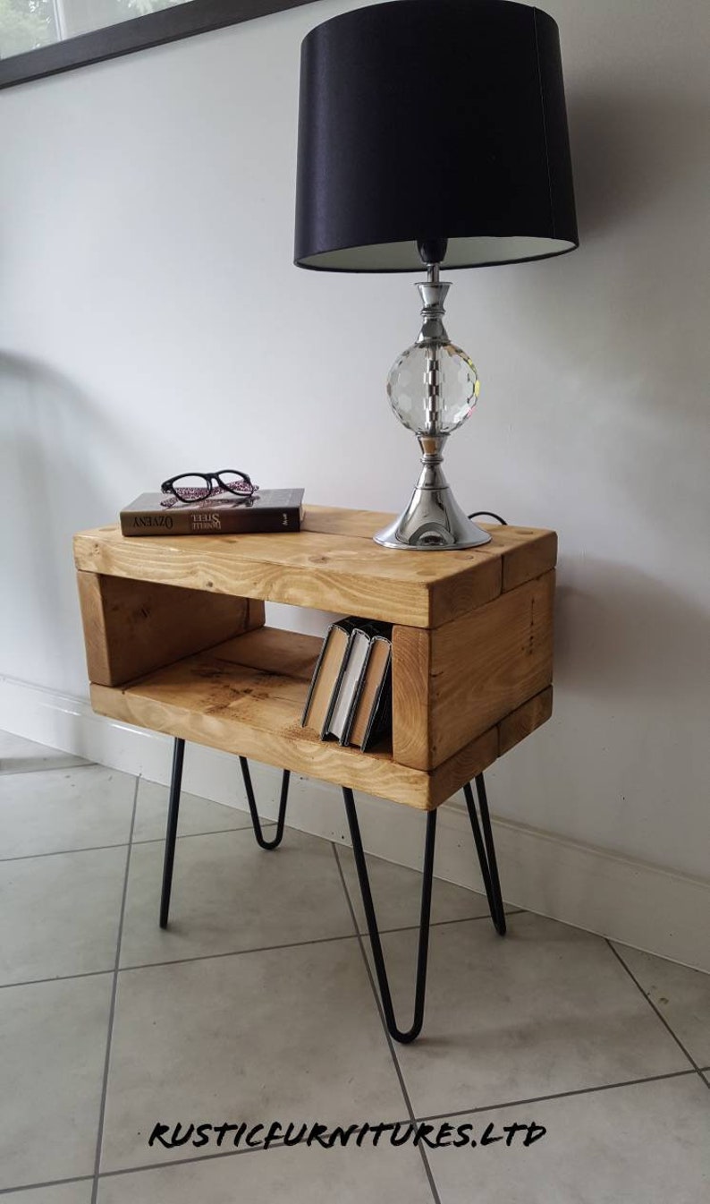 Industrial Hairpin Legs Bedside Table/side Tables/rustic Etsy UK
