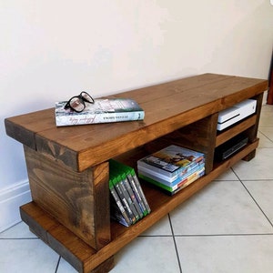 Tv stand/TV cabinet/Chunky Rustic handmade furniture/Solid pine wood/Many Colours