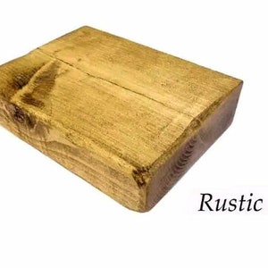 Mesita de noche rústica de pino hecha a mano: Mesa auxiliar de madera maciza robusta imagen 7