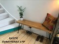 Industrial Kitchen-Dinning Wooden Bench with Hairpin legs/Solid pine wood/Handmade to order/Many Colours