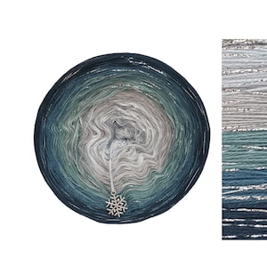 GLAM 010 - Cotton/Acrylic + Lurex - Gradient Cake Yarn, Ombre, Colour Change yarn, 3 ply, 4 ply, Ombre Yarn, Ombre Yarn