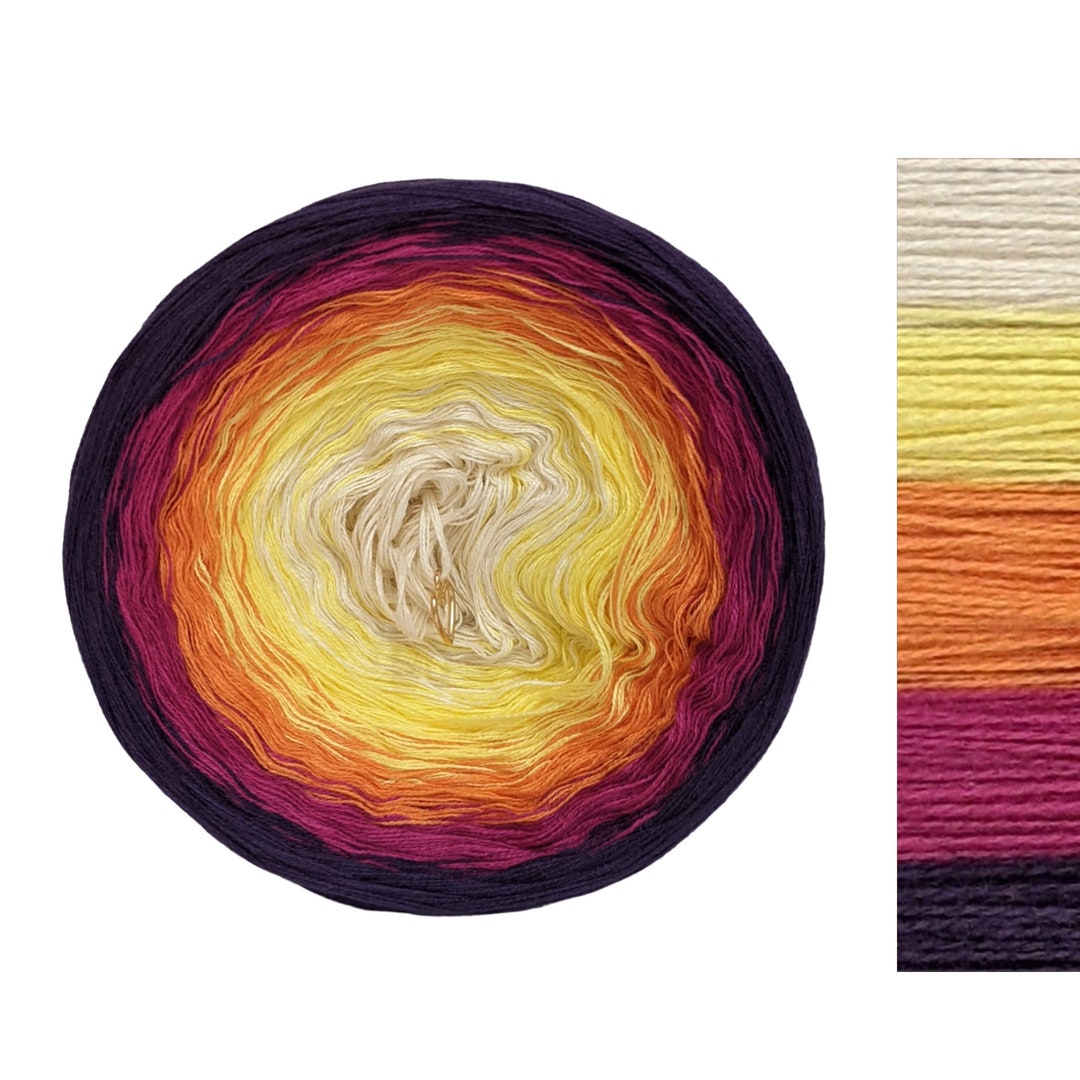 C/A107 Gradient Cake Yarn, Ombre Yarn Cake, Colour Change Yarn, 3 Ply ...