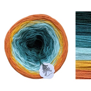 Barbados Surprise - C/A009- Gradient Cake Yarn, Ombre Yarn Cake, Colour Change yarn, 3 ply, Ombre Yarn, Ombre Yarn
