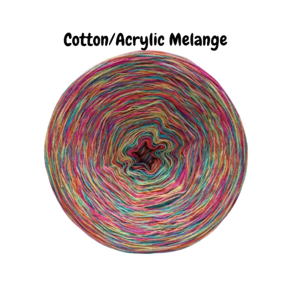 Colour Bomb - 4 PLY- MELANGE-02 - Cotton/Acrylic Yarn - Four High-Quality Threads Assembled to Create Melange Effect