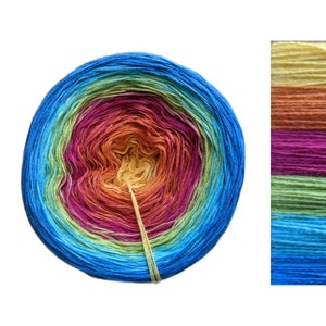 Rainbow - C/A034 - Gradient Cake Yarn, Ombre Yarn Cake, Colour Change Yarn, 3 ply, Ombre Yarn, Ombre Yarn