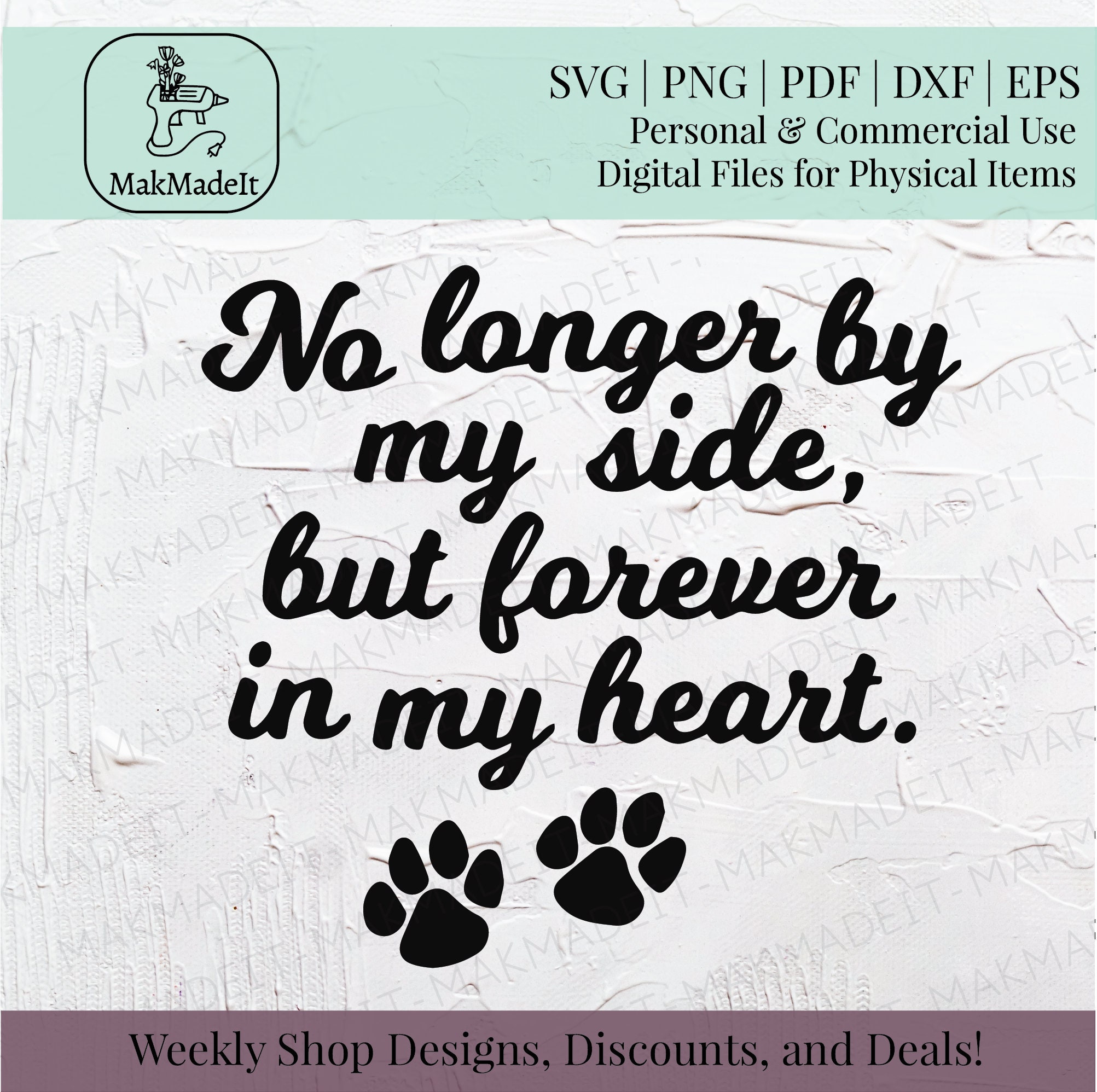 Pet Memorial SVG No long by my side forever in my heart SVG  Etsy