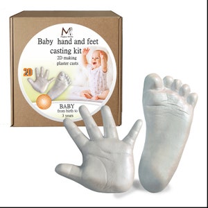 Hand and foot 2D plaster casting kit for a child from 0-3 years