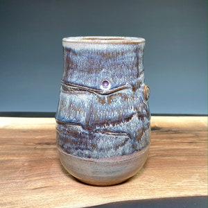 Ceramic cup, Wheel-thrown stoneware pottery in Breaking Tide glaze, 12 ounce capacity. image 2