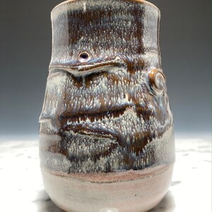 Ceramic cup, Wheel-thrown stoneware pottery in Breaking Tide glaze, 12 ounce capacity. image 6