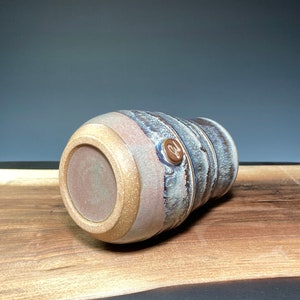 Ceramic cup, Wheel-thrown stoneware pottery in Breaking Tide glaze, 12 ounce capacity. image 4