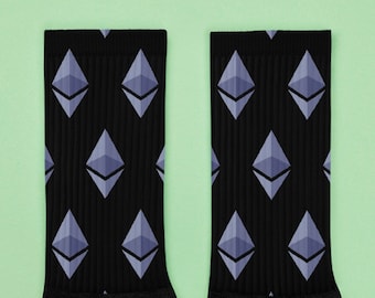 Ethereum Pattern Symbol Socks | ETH Coin Crypto Lover Gift