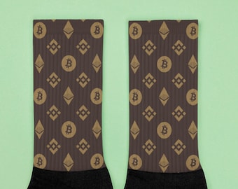 Bitcoin Ethereum and Binance Coin Symbol Pattern Socks LV -  UK