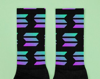 Solana Crypto Repeated Pattern Logo Socks